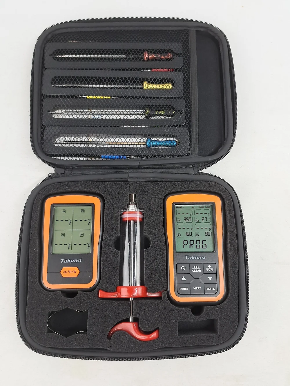 Orange Dual Probe Cooking Thermometer Kit with Injector